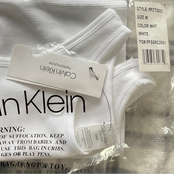 Calvin Klein Performance Thin Rib Racerback Sports Bra 🤍 - Picture 2 of 4